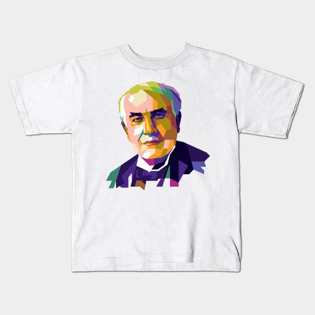 Thomas Edison Kids T-Shirt by ifatin